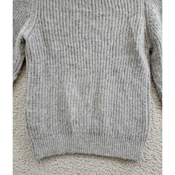 rag & bone Madix Wool-Alpaca Polo Sweater Women's S Charcoal Heather Pullover - Picture 12 of 14